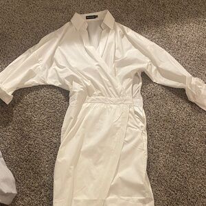 PrettyLittleThing Crisp White Collared Dress